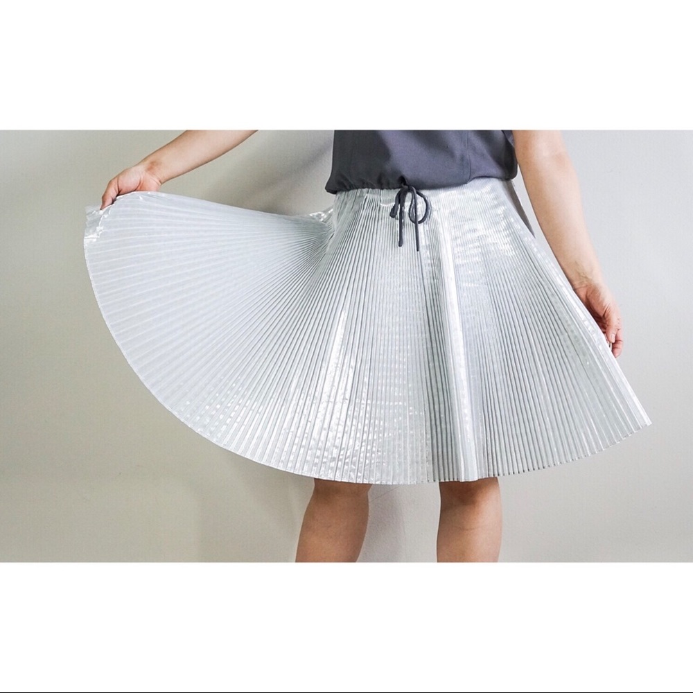 Silver Pleated Skirt